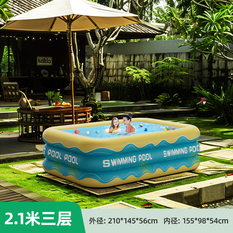 Overseas inflatable swimming pool for home, outdoor, baby, children, family, adult, thick square play pool