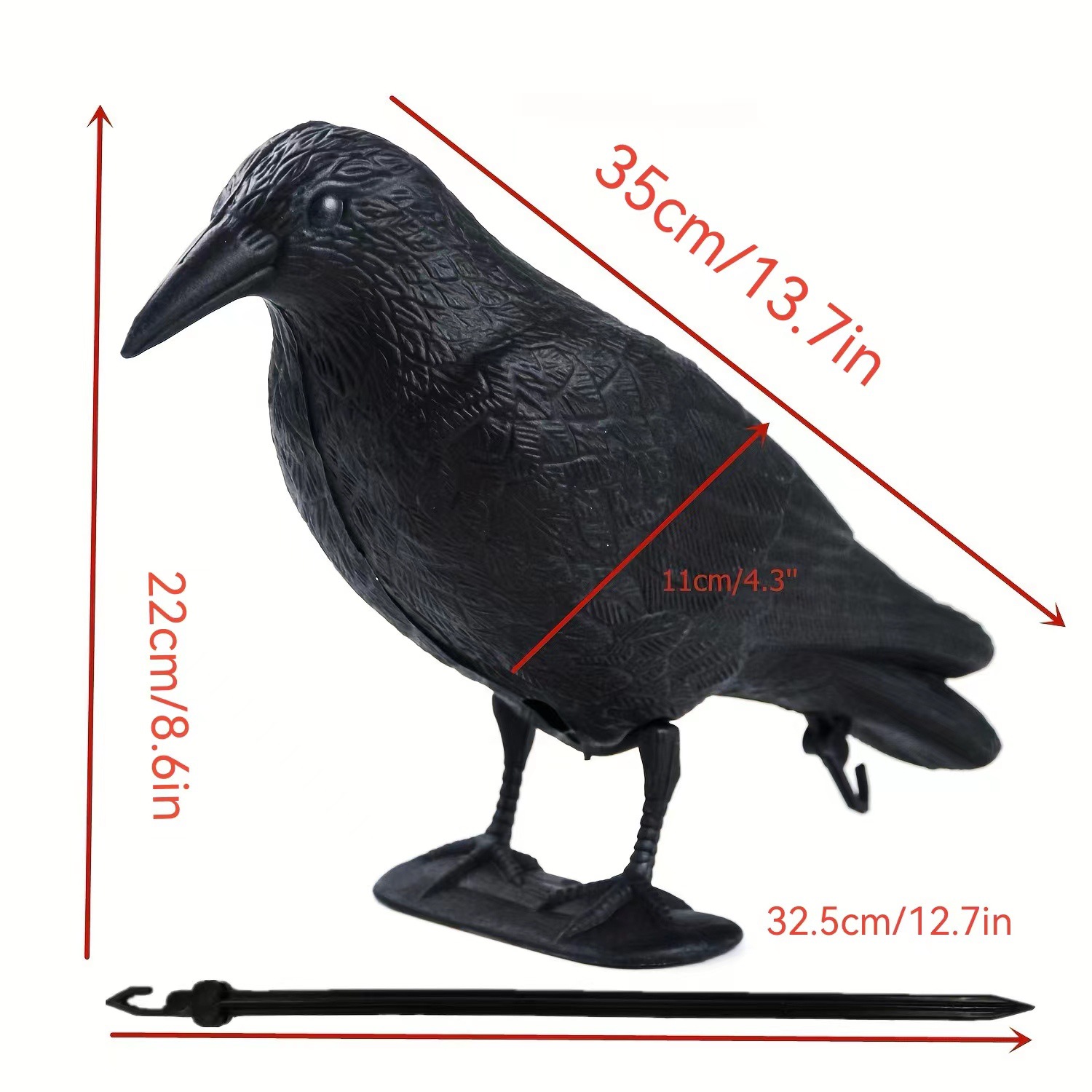 Spot Amazon exclusive crow decoration simulation plastic crow decoration with foot stakes courtyard garden