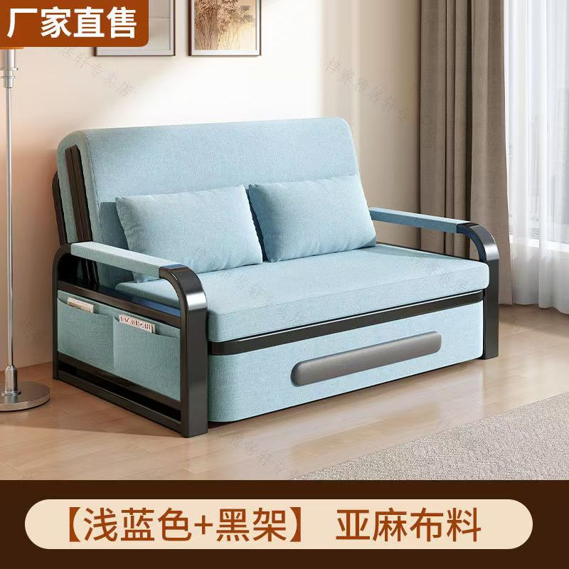 Internet celebrity popular item, detachable and washable imitation cotton linen sofa bed, living room balcony dual-use leisure sofa bed, multifunctional folding sofa bed