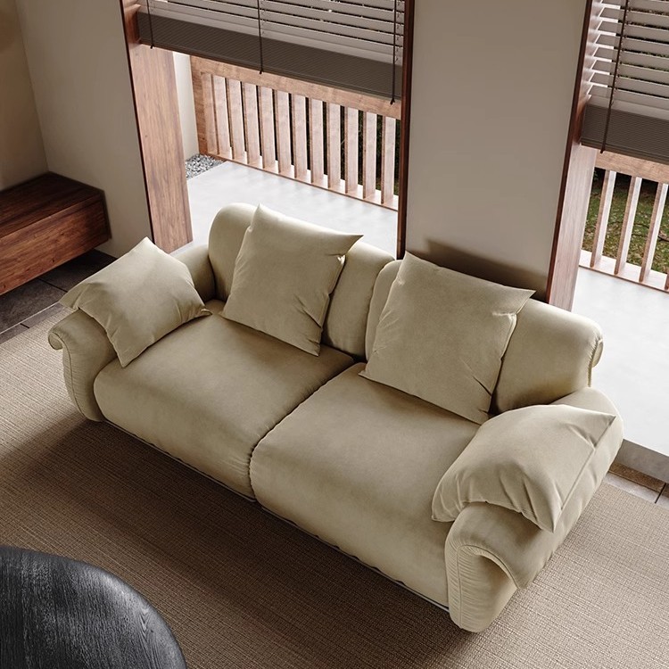 Light French Retro Octopus Sofa Small House Living Room Household Middle Ancient Style Internet Celebrity Homestay Straight Row Fabric Sofa