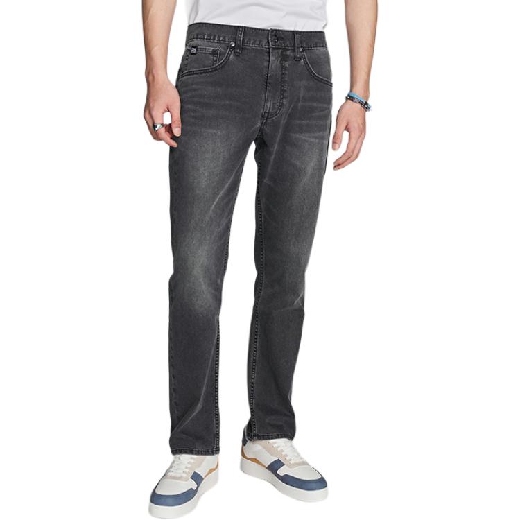 Lee SS24 726 Прямые мужские джинсы американского уличного стандарта, черно-серые