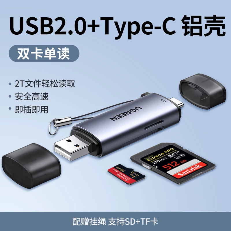 Green Link Camera Card Reader SD Card CCD Multi functional USB High speed Internal Storage Card Typec Suitable for Apple 17 Canon DJI Sony Connection Phone Computer Dual purpose TF Multi in One Reader