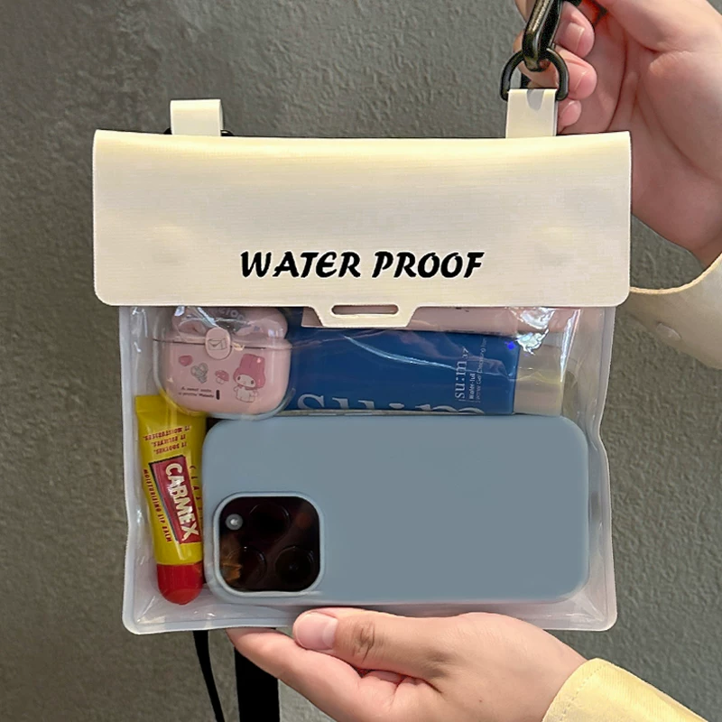Large capacity mobile phone waterproof bag with touch screen for swimming, diving, drifting, hot springs, beach photography, women's crossbody waterproof bag
