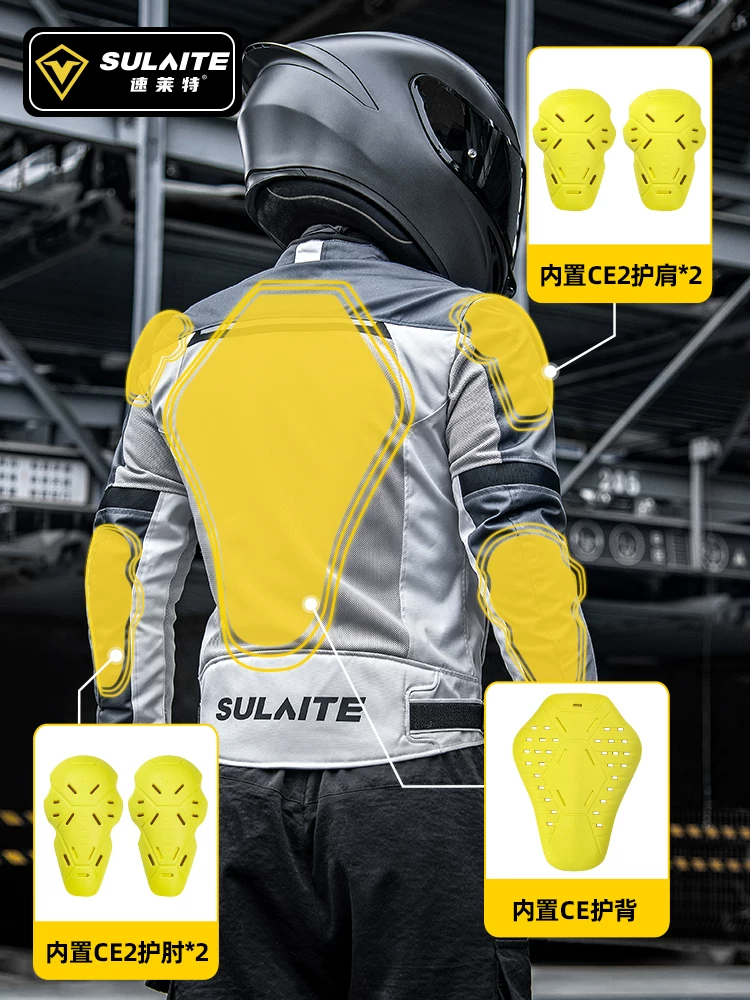Cycling suit, motorcycle men's summer motorcycle rally suit, knight retro casual top, all season racing anti fall breathable