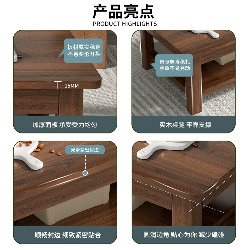 Simple Tea Table Coffee Show маленькая квартира гостиная, обготовленная с твердым деревом ноги маленький столик, роскошный современный минималистский