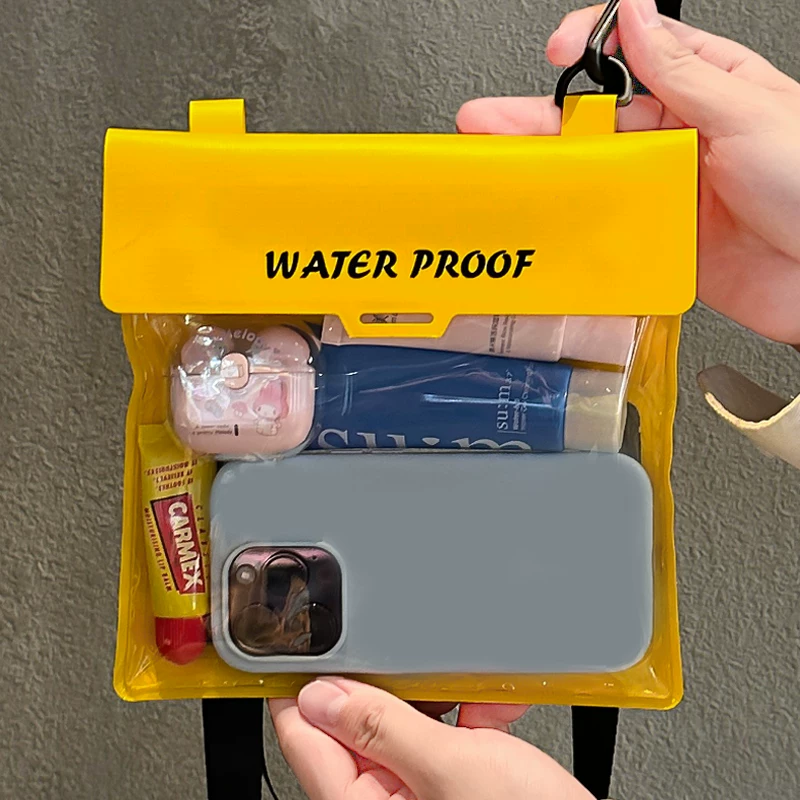 Large capacity mobile phone waterproof bag with touch screen for swimming, diving, drifting, hot springs, beach photography, women's crossbody waterproof bag
