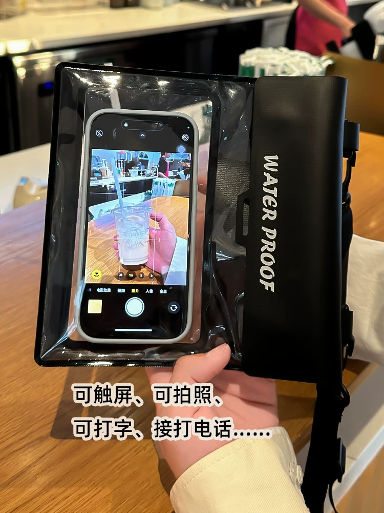 Large capacity mobile phone waterproof bag with touch screen for swimming, diving, drifting, hot springs, beach photography, women's crossbody waterproof bag