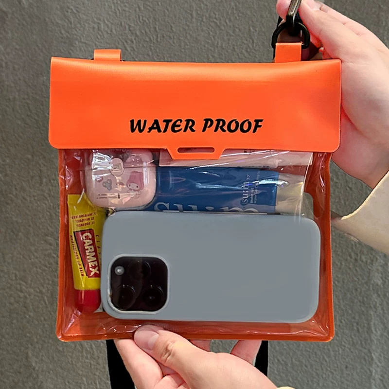 Large capacity mobile phone waterproof bag with touch screen for swimming, diving, drifting, hot springs, beach photography, women's crossbody waterproof bag