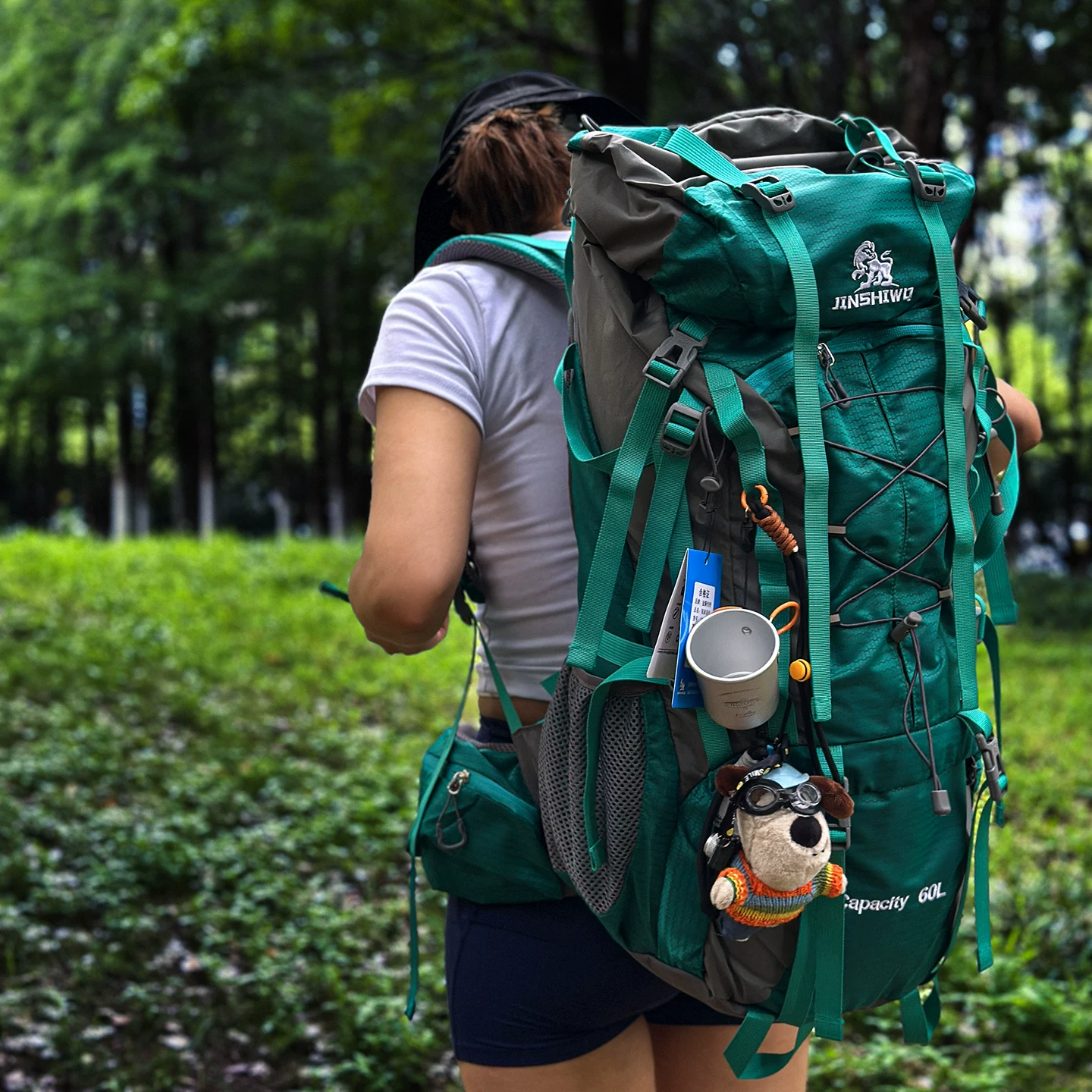 Outdoor professional hiking bag, large capacity hiking bag, camping waterproof backpack carrying system, 60L men's and women's models