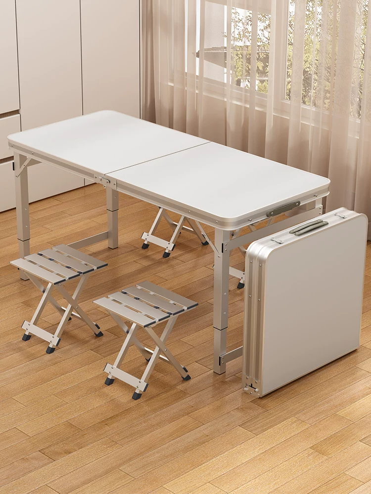 Folding Table Stall Folding Outdoor Portable Livable Work Table Camping Picnic Night Market Folding Table and Chair