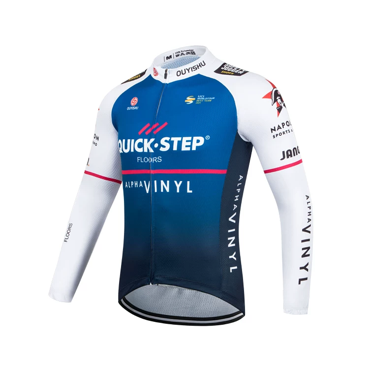 Sky cycling suit with long sleeves, men's slim fit mountain road bike, spring/summer/autumn cycling shirt, breathable and sun protection customization