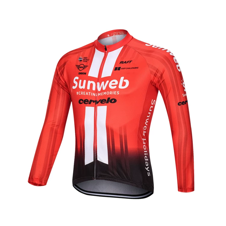 Sky cycling suit with long sleeves, men's slim fit mountain road bike, spring/summer/autumn cycling shirt, breathable and sun protection customization