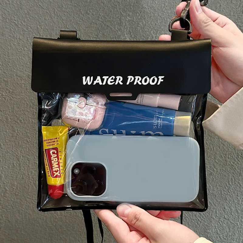 Large capacity mobile phone waterproof bag with touch screen for swimming, diving, drifting, hot springs, beach photography, women's crossbody waterproof bag