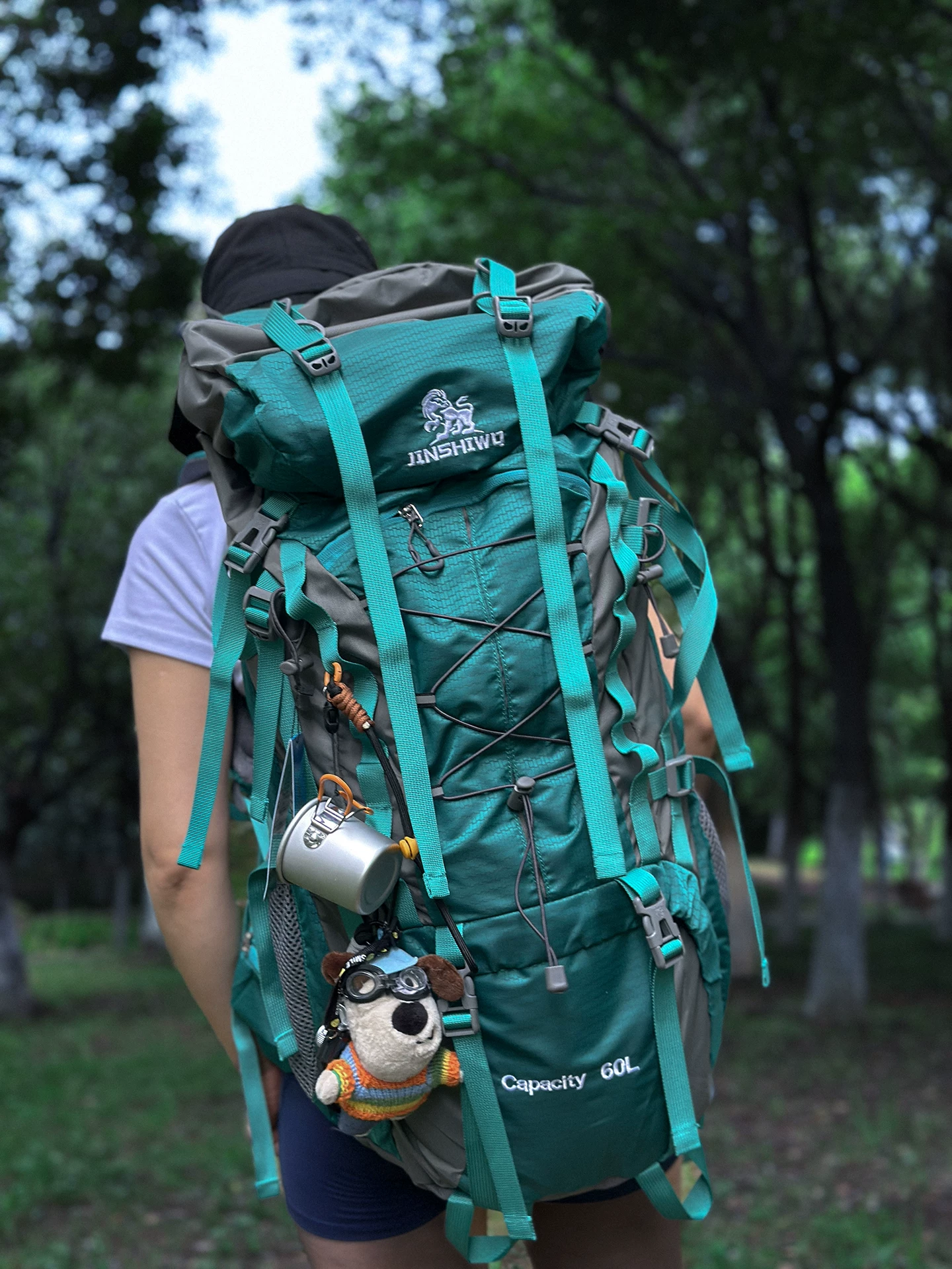 Outdoor professional hiking bag, large capacity hiking bag, camping waterproof backpack carrying system, 60L men's and women's models