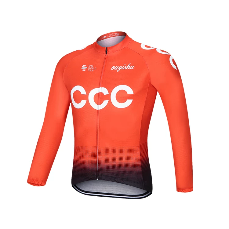 Sky cycling suit with long sleeves, men's slim fit mountain road bike, spring/summer/autumn cycling shirt, breathable and sun protection customization