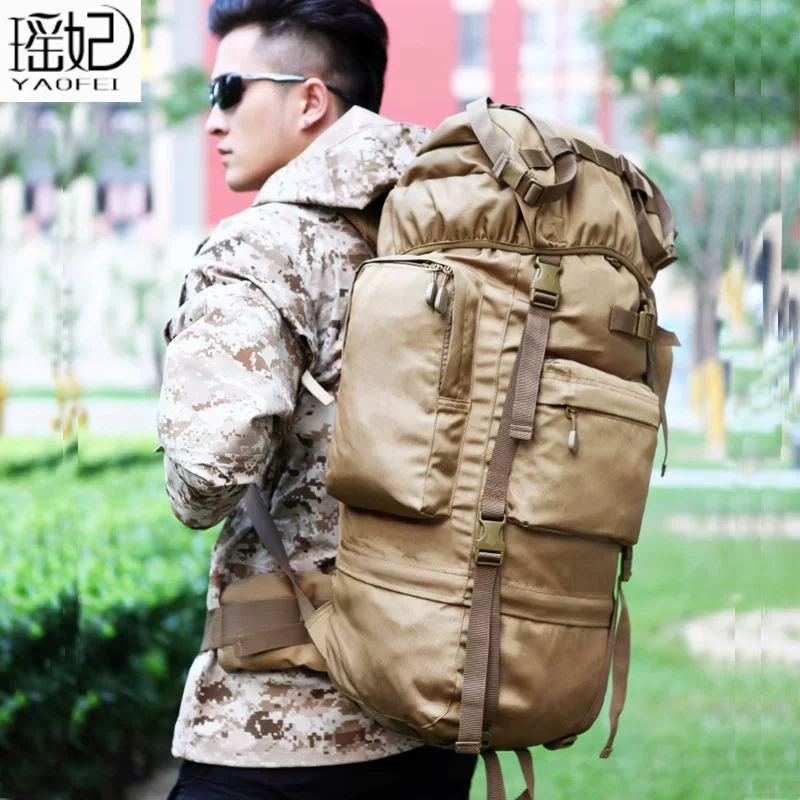 Extra large capacity backpack travel bag, men's tactical backpack, backpack, outdoor oversized travel mountaineering bag, waterproof