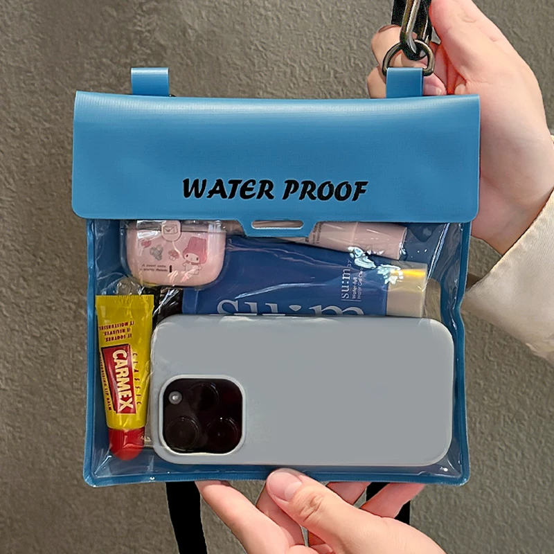 Large capacity mobile phone waterproof bag with touch screen for swimming, diving, drifting, hot springs, beach photography, women's crossbody waterproof bag