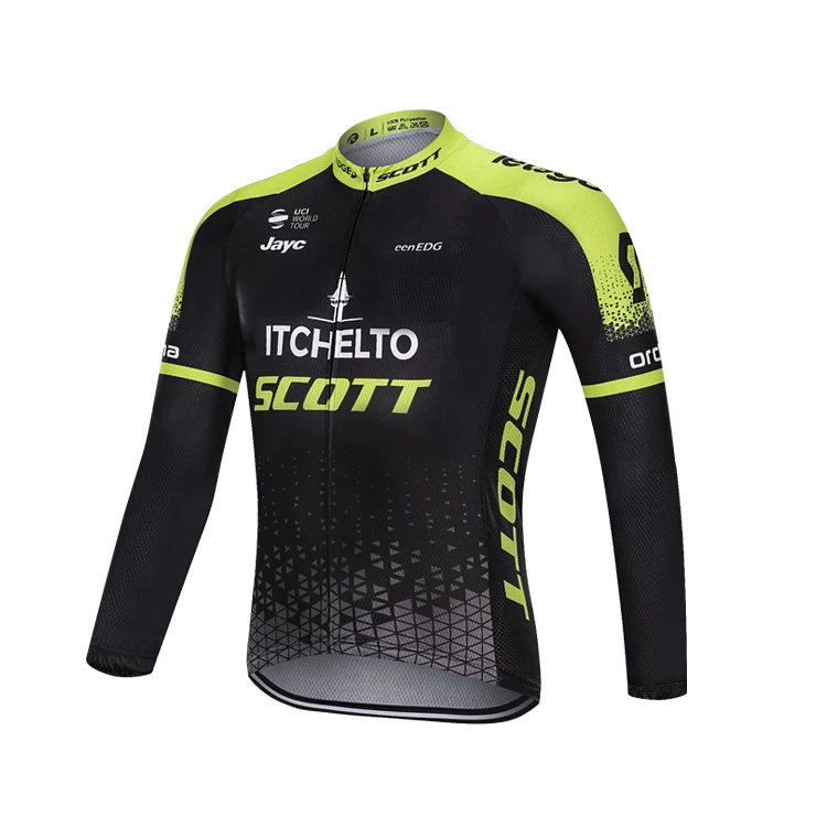 Sky cycling suit with long sleeves, men's slim fit mountain road bike, spring/summer/autumn cycling shirt, breathable and sun protection customization