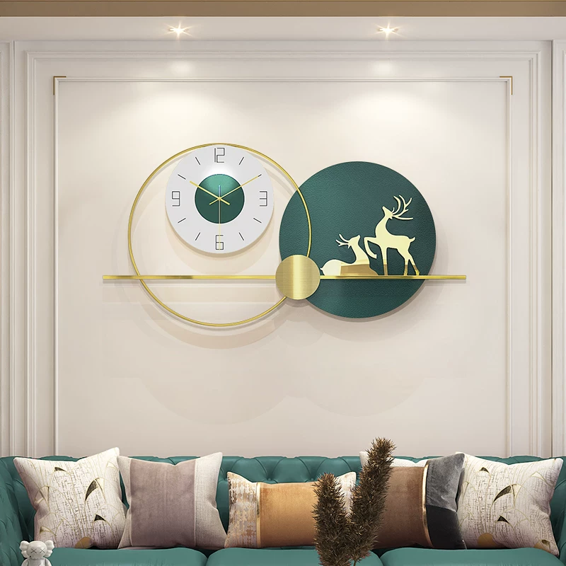 Fulu Light Luxury Clock Wring Clock Home Room Home Creative Restaurant Vings Wanging Wall Clock Art Attosphere Nordic Style