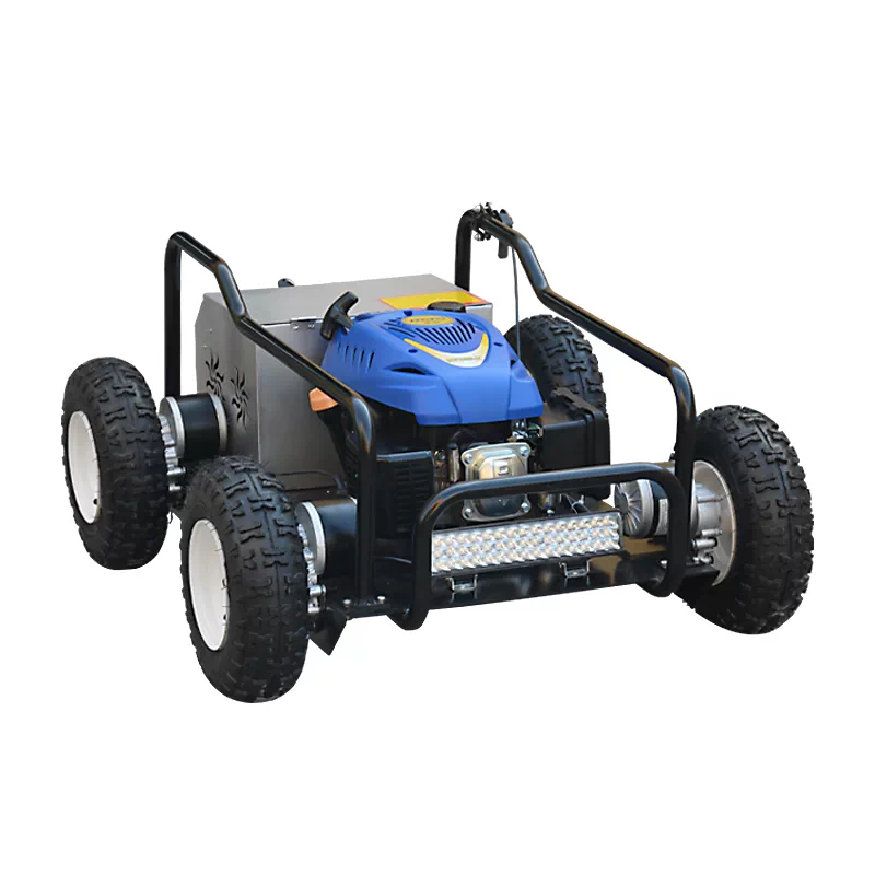 Four wheel drive remote control lawn mower, tracked gasoline lawn mower, new orchard lawn mower, self-propelled weed removal and weeding machine