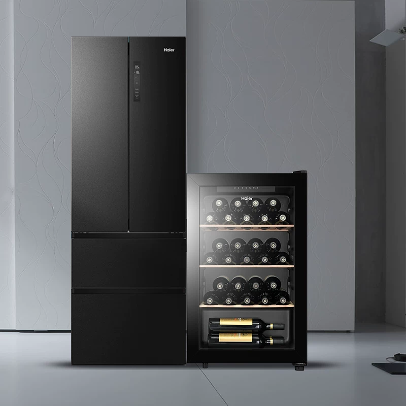 Холодичный шкаф с холодильником Haier 486 -Литер французский мульти -более холодильный холодильник 30 бутылок домашнего термостатического винного шкафа Холодный комплект