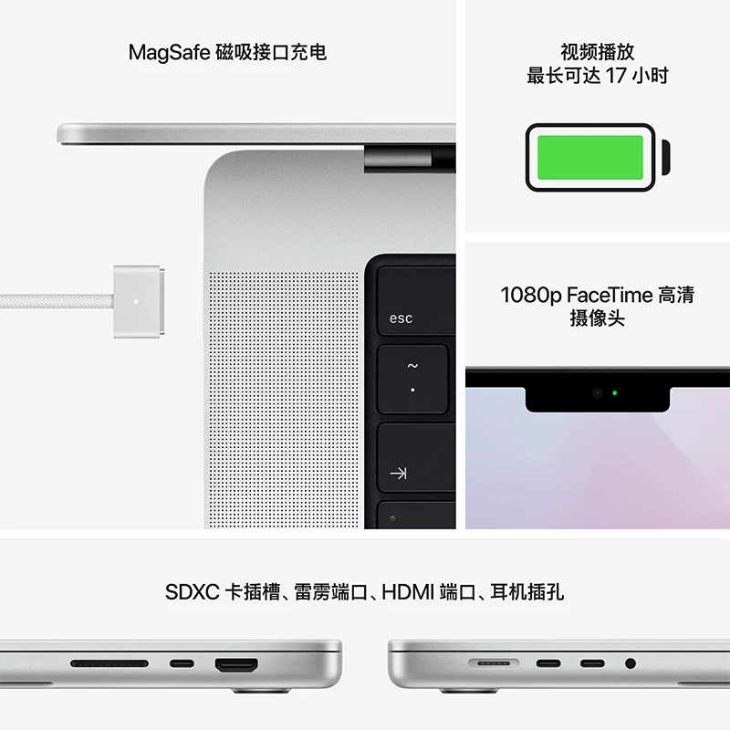 Apple, iPhone1 Pro с чипом, дизайнерский легкий и тонкий портативный ноутбук, macbook pro, 14 дюймов, коллекция 2021, официальный флагманский магазин