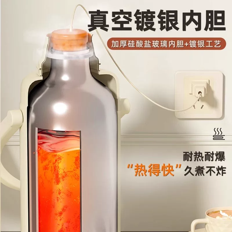 Hot Water Bottle, Warm Pot, Large Capacity Dormitory, Student Warm Bottle, Open Water Bottle, Home Vintage Glass Inner Pot, Insulated Water Bottle