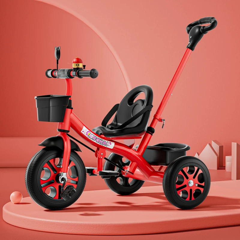 Star Child brand baby stroller, large size children's tricycle, suitable for babies aged 1-6 with push handle, high-end baby stroller with sunshade and storage basket, tricycle