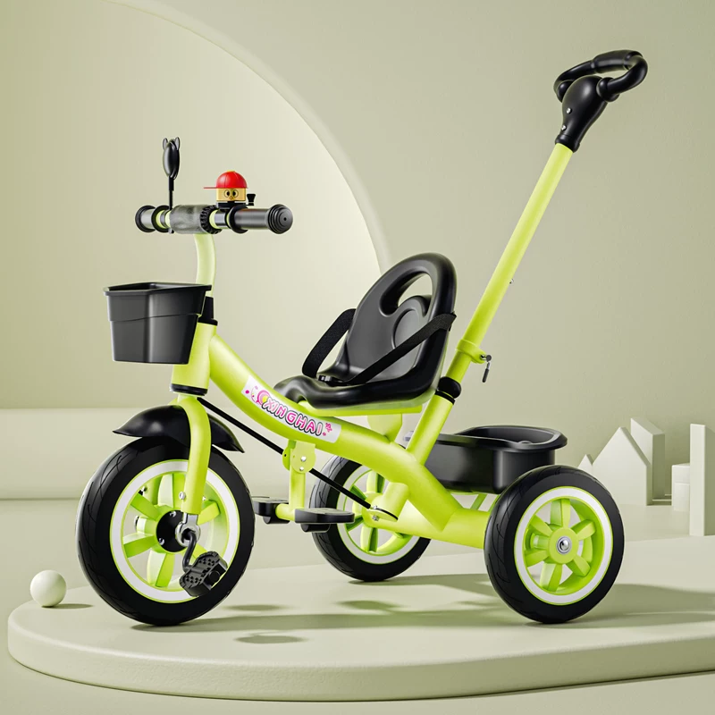Star Child brand baby stroller, large size children's tricycle, suitable for babies aged 1-6 with push handle, high-end baby stroller with sunshade and storage basket, tricycle