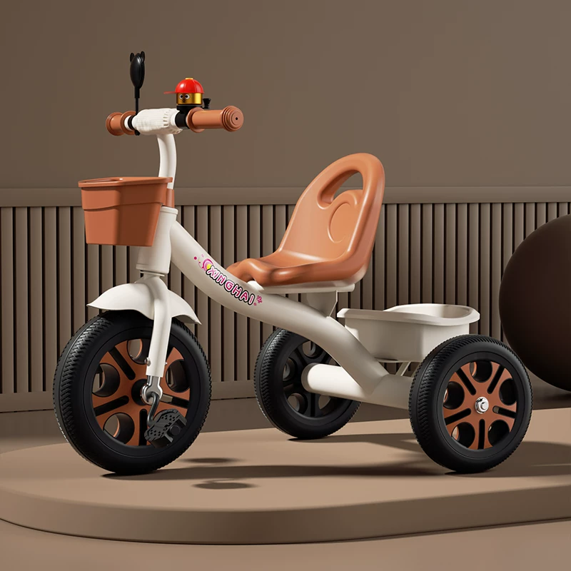 Star Child brand baby stroller, large size children's tricycle, suitable for babies aged 1-6 with push handle, high-end baby stroller with sunshade and storage basket, tricycle