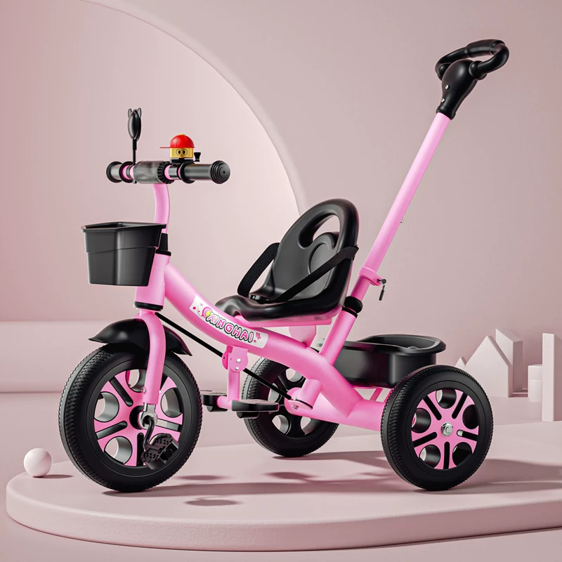 Star Child brand baby stroller, large size children's tricycle, suitable for babies aged 1-6 with push handle, high-end baby stroller with sunshade and storage basket, tricycle