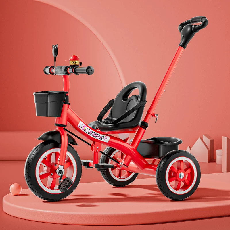 Star Child brand baby stroller, large size children's tricycle, suitable for babies aged 1-6 with push handle, high-end baby stroller with sunshade and storage basket, tricycle