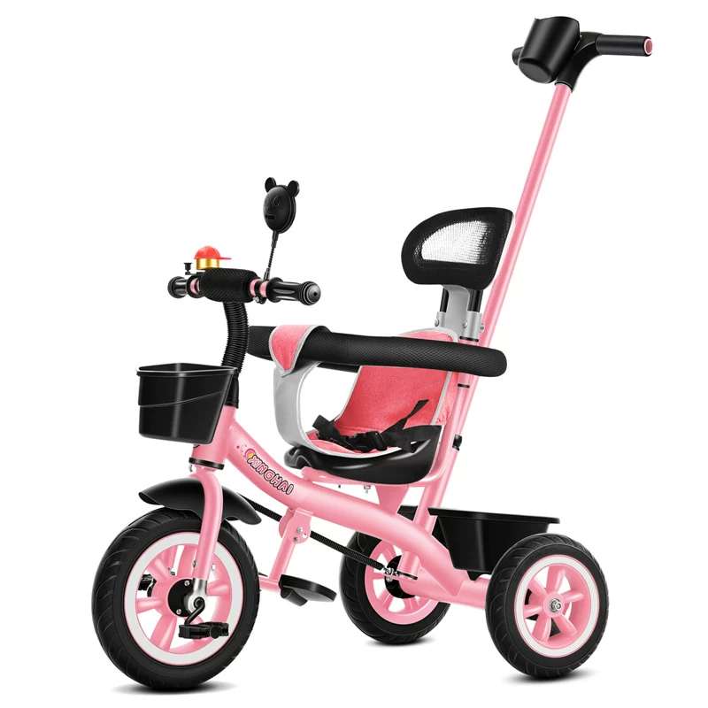 Star Child brand baby stroller, large size children's tricycle, suitable for babies aged 1-6 with push handle, high-end baby stroller with sunshade and storage basket, tricycle