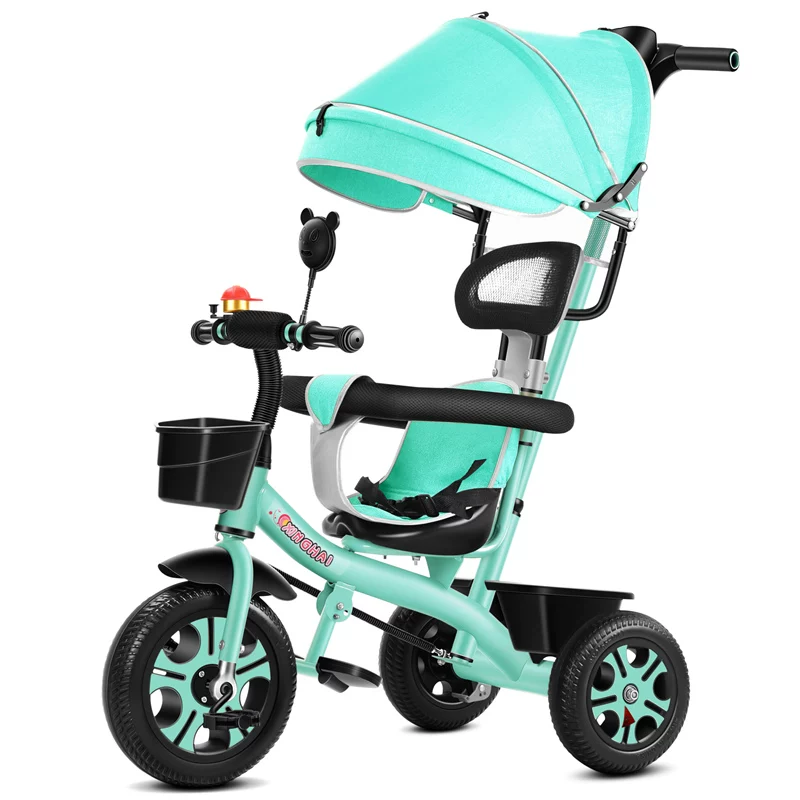 Star Child brand baby stroller, large size children's tricycle, suitable for babies aged 1-6 with push handle, high-end baby stroller with sunshade and storage basket, tricycle