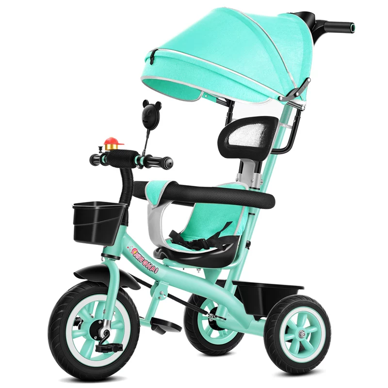 Star Child brand baby stroller, large size children's tricycle, suitable for babies aged 1-6 with push handle, high-end baby stroller with sunshade and storage basket, tricycle