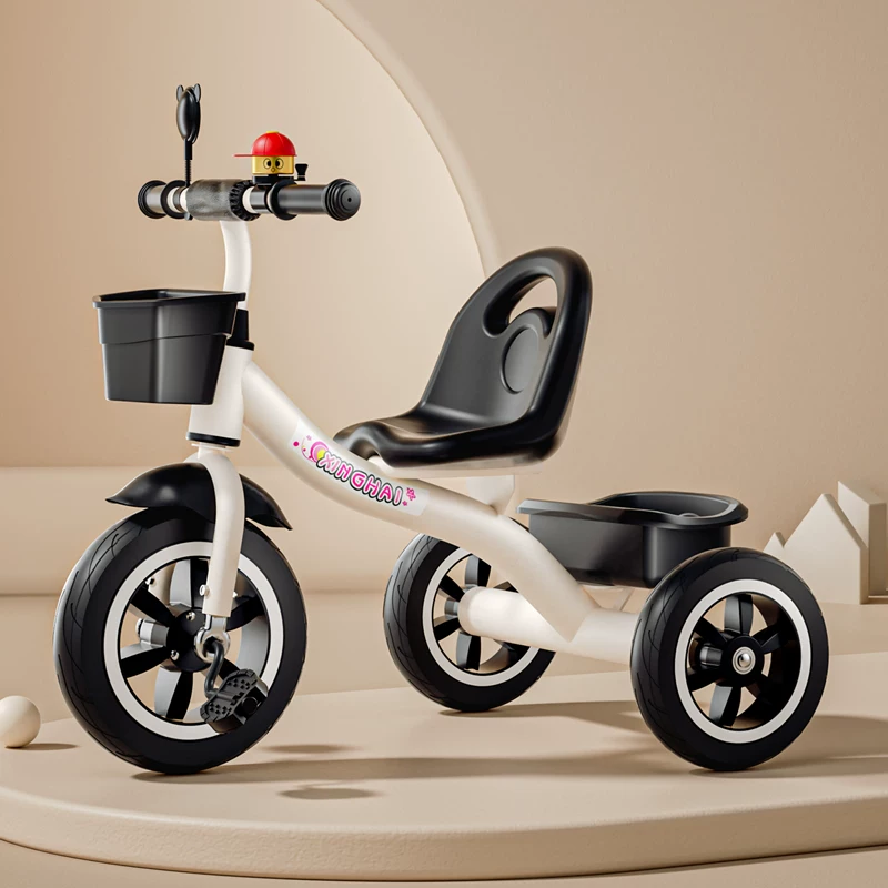 Star Child brand baby stroller, large size children's tricycle, suitable for babies aged 1-6 with push handle, high-end baby stroller with sunshade and storage basket, tricycle