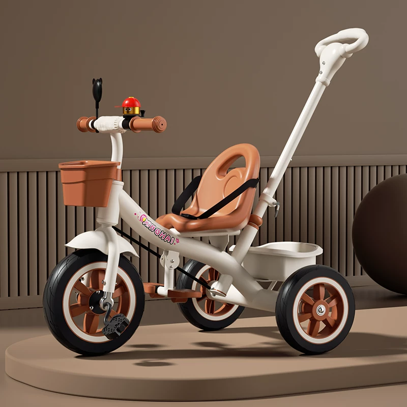 Star Child brand baby stroller, large size children's tricycle, suitable for babies aged 1-6 with push handle, high-end baby stroller with sunshade and storage basket, tricycle