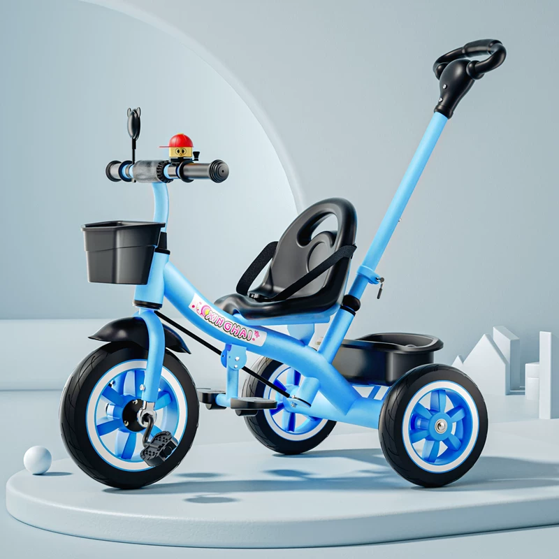 Star Child brand baby stroller, large size children's tricycle, suitable for babies aged 1-6 with push handle, high-end baby stroller with sunshade and storage basket, tricycle