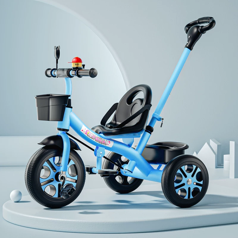 Star Child brand baby stroller, large size children's tricycle, suitable for babies aged 1-6 with push handle, high-end baby stroller with sunshade and storage basket, tricycle