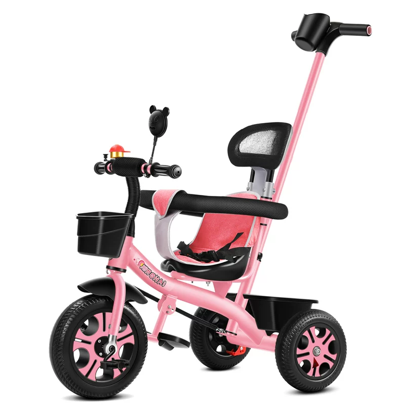 Star Child brand baby stroller, large size children's tricycle, suitable for babies aged 1-6 with push handle, high-end baby stroller with sunshade and storage basket, tricycle
