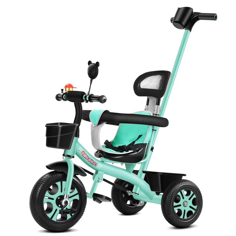 Star Child brand baby stroller, large size children's tricycle, suitable for babies aged 1-6 with push handle, high-end baby stroller with sunshade and storage basket, tricycle