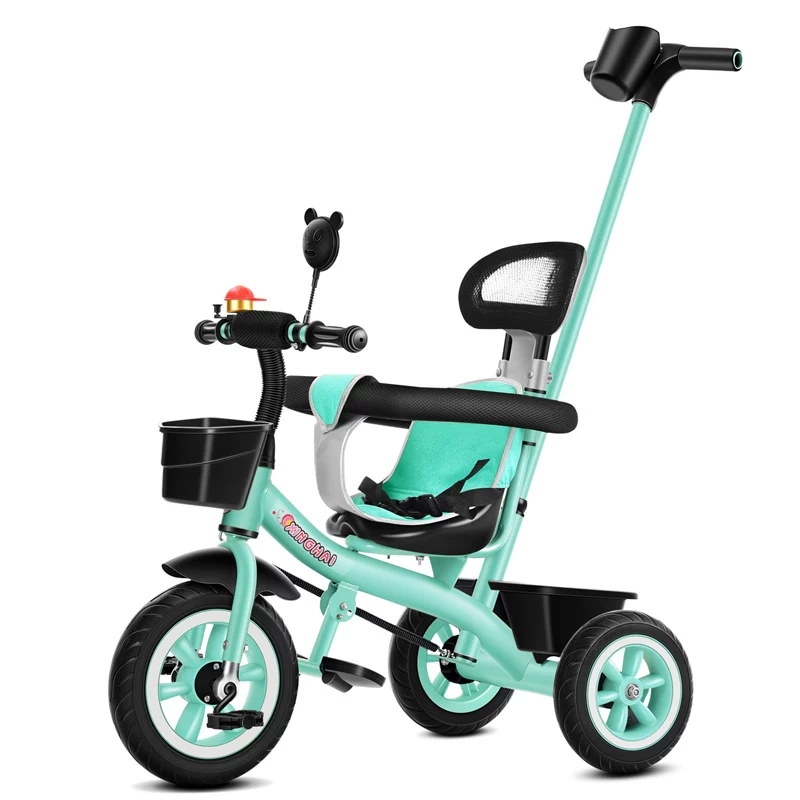 Star Child brand baby stroller, large size children's tricycle, suitable for babies aged 1-6 with push handle, high-end baby stroller with sunshade and storage basket, tricycle