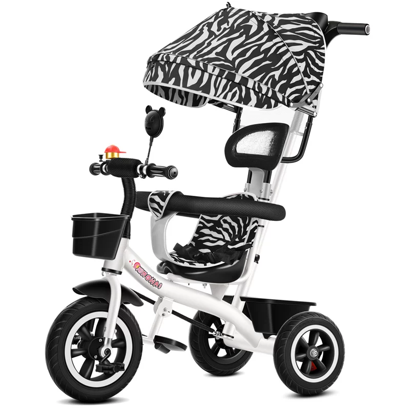 Star Child brand baby stroller, large size children's tricycle, suitable for babies aged 1-6 with push handle, high-end baby stroller with sunshade and storage basket, tricycle