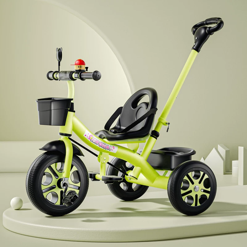 Star Child brand baby stroller, large size children's tricycle, suitable for babies aged 1-6 with push handle, high-end baby stroller with sunshade and storage basket, tricycle