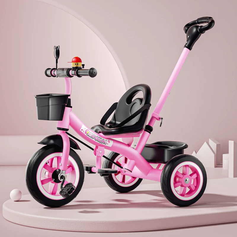 Star Child brand baby stroller, large size children's tricycle, suitable for babies aged 1-6 with push handle, high-end baby stroller with sunshade and storage basket, tricycle