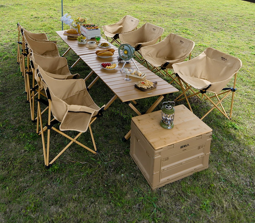Primitive people's vinyl canopy tent windproof and sunshade camping canopy outdoor camping table and chair combination