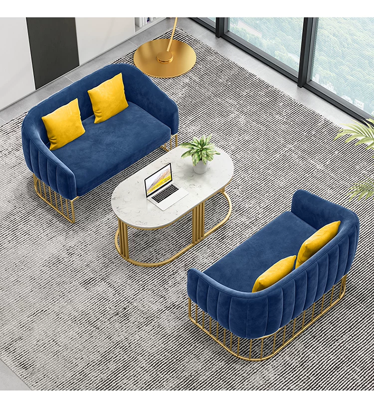 Clothing store, small sofa, nail salon, Nordic minimalist modern internet celebrity beauty salon, wrought iron leisure reception table and chair combination