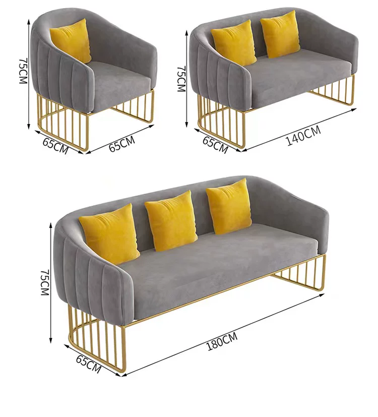 Clothing store, small sofa, nail salon, Nordic minimalist modern internet celebrity beauty salon, wrought iron leisure reception table and chair combination