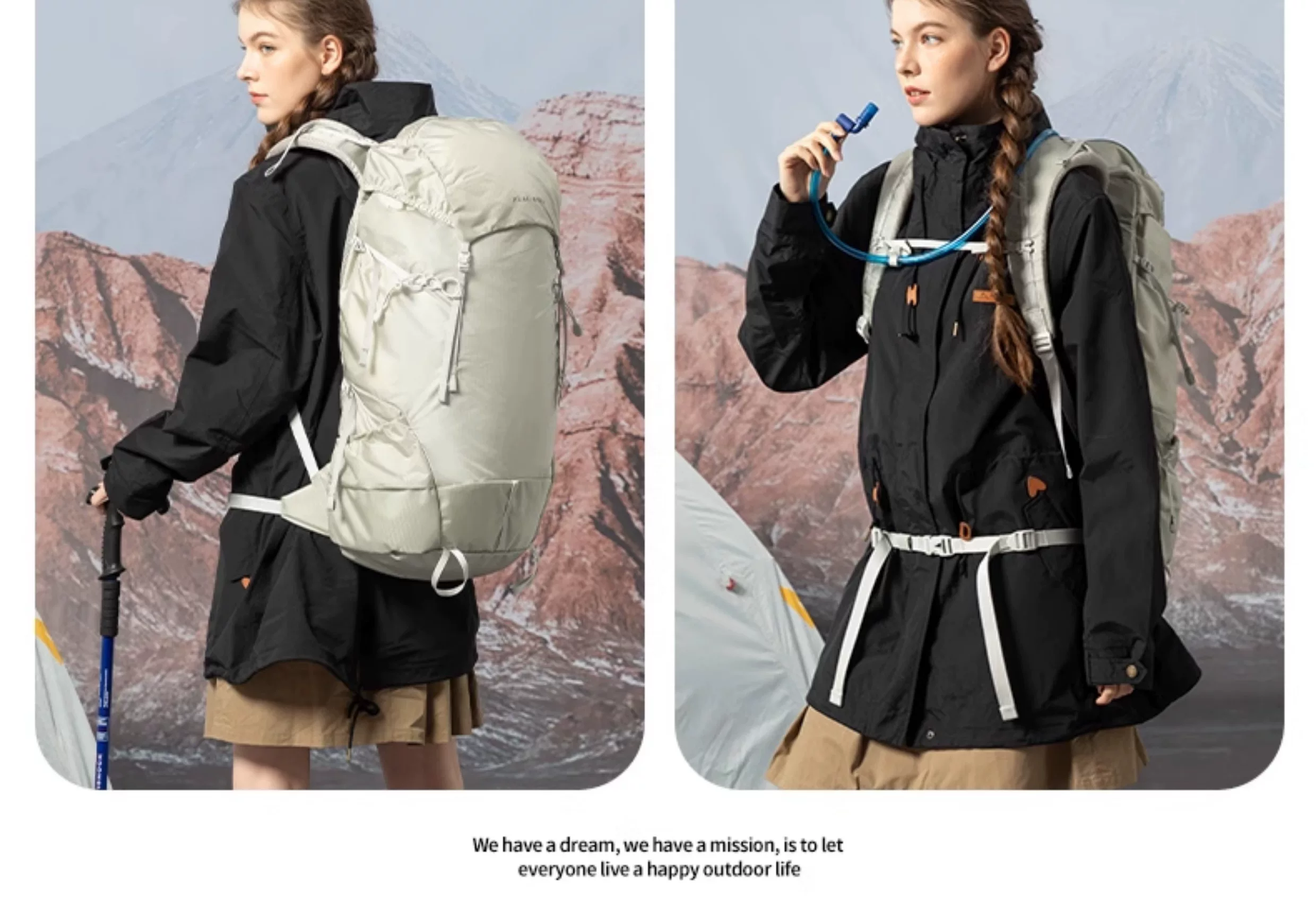 Mountaineering backpack professional outdoor waterproof large capacity hiking top backpack men's sports camping lightweight travel backpack