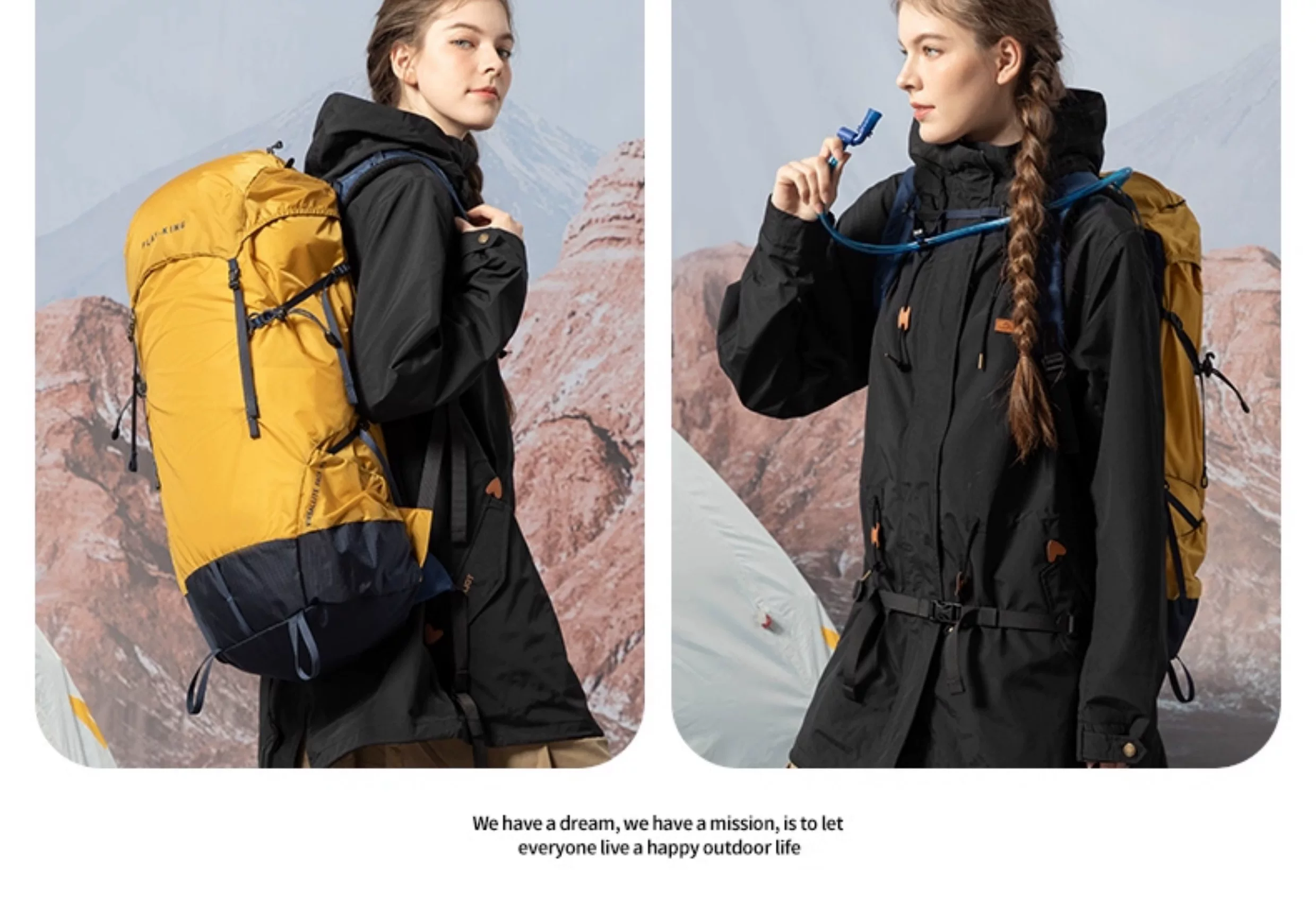 Mountaineering backpack professional outdoor waterproof large capacity hiking top backpack men's sports camping lightweight travel backpack